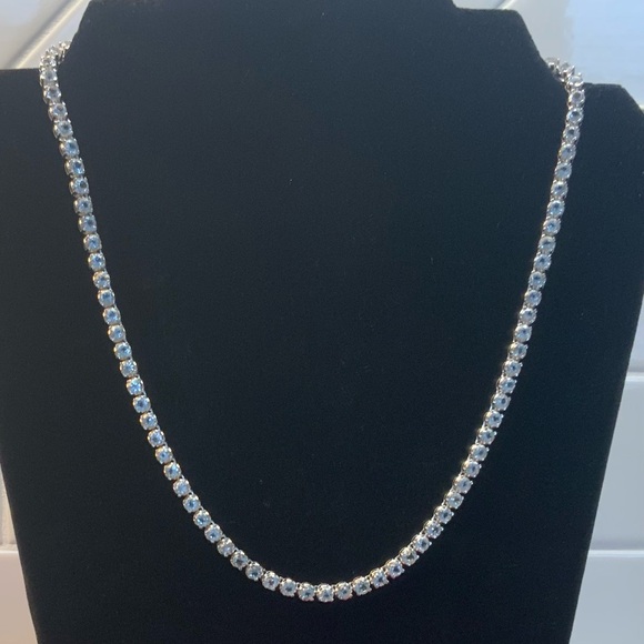 BRAND NEW Ross-Simons 925 silver tennis necklace&bracelet, white topaz stones. - Picture 3 of 16